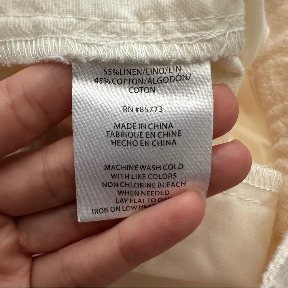 O’Neill Linen Blend Straight Wide Pants Womens 24 Wax Paper